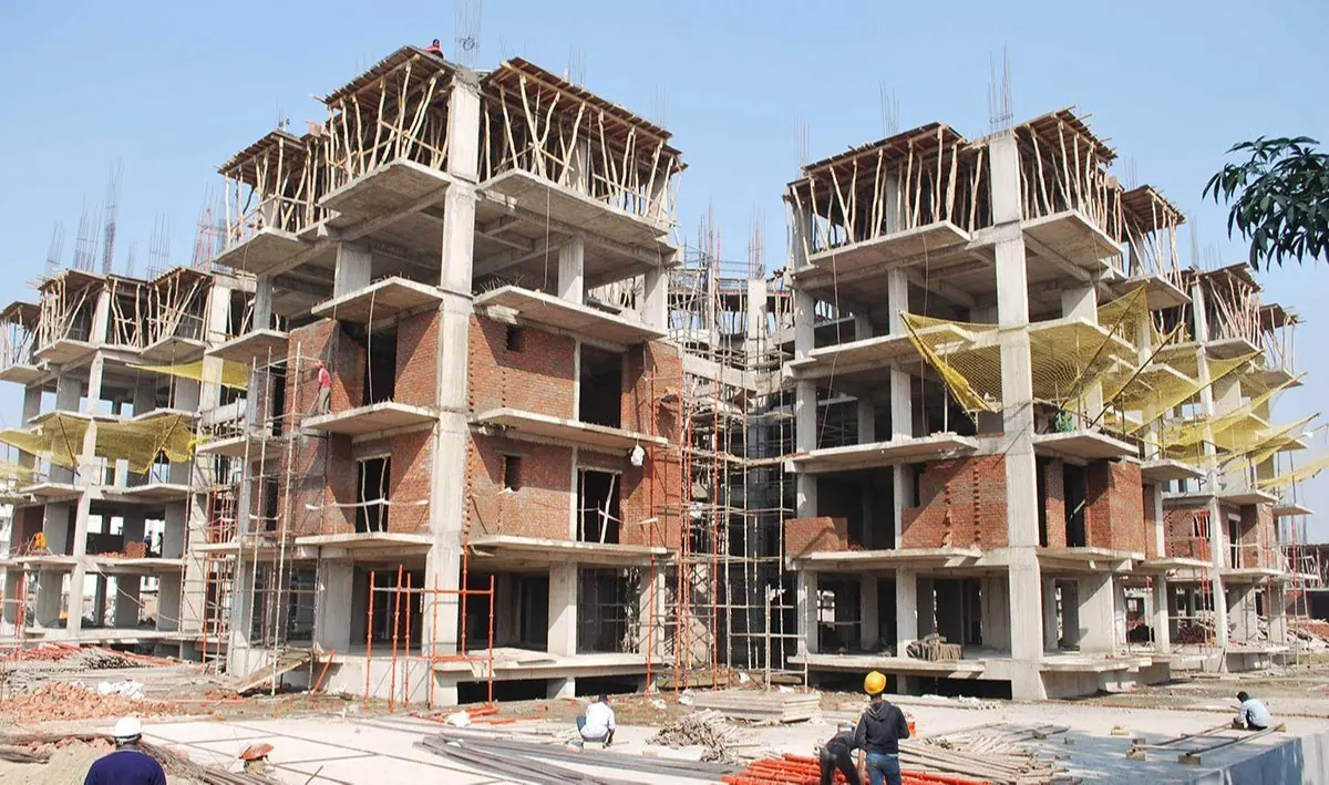 Ongoing apartment construction project in Kompally